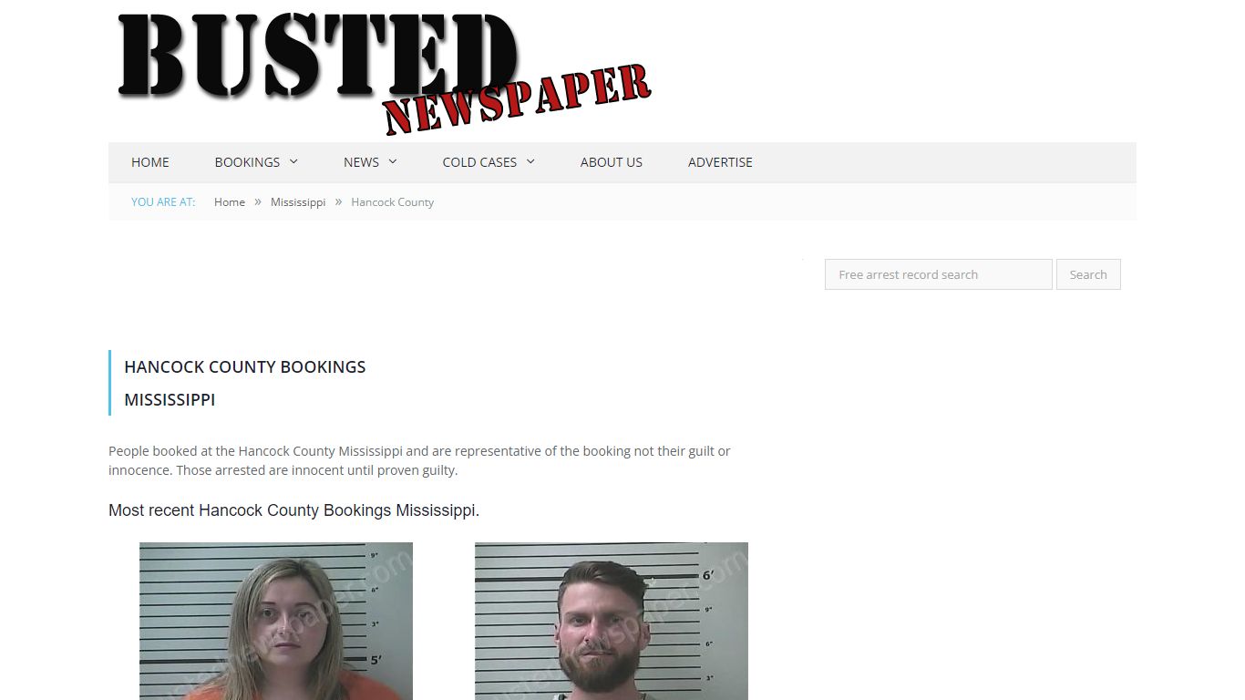 Hancock County, MS Mugshots - BUSTEDNEWSPAPER.COM